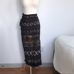 Imagio Turkish Black & Tan Wrap Maxi Skirt